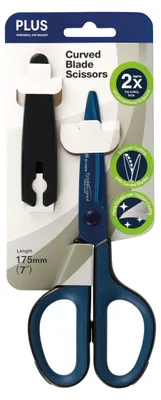 Titan-Schere, gebogen, dunkelblau, 17,5 cm