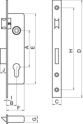 Produktbild von INOX LOB Z935B-22-S 90/35 Zylinder-Einsteckschloss ohne Falle (ZP-SE-108)