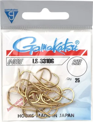 Produktbild von Gamakatsu LS-3310G Hooks Goldfarben - 25 Angelhaken, Größe:12