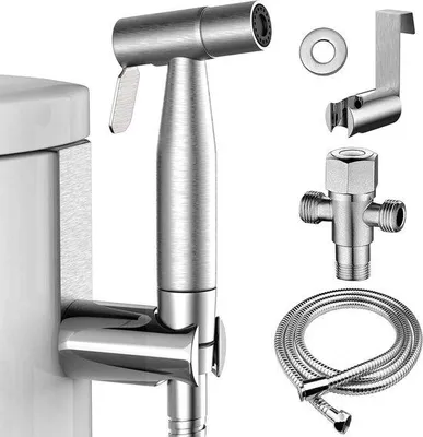 Produktbild von Famanu Bidet-Dusche aus Edelstahl - 25 m Schlauch, Halter und Umstellventil