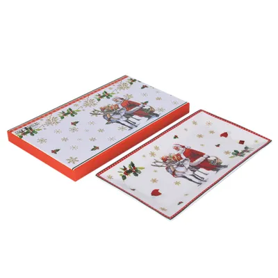 Produktbild von Servierplatte 25,5 x 14 cm Weihnachtsteller Servierschale Weihnachtsmann Deko