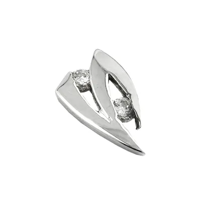 Produktbild von Anhänger 10x6mm mit Zirkonias 9Kt Weißgold silber 10x6mm