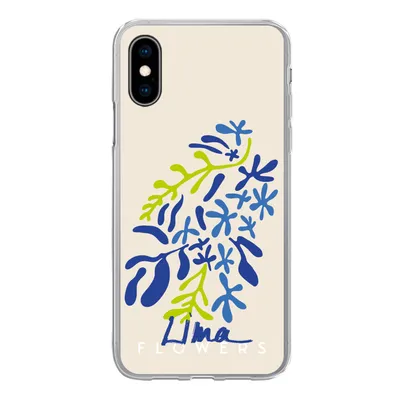 Produktbild von MuchoWow® Handyhülle Schutzhülle Hülle für iPhone X Blume - Blätter - Lima Silikon Softcase Handy Hülle - Handyhülle