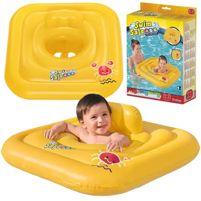 Produktbild von Schwimmhilfe für Kleinkinder, aufblasbarer Schwimmring mit Sitzfläche und Rückenlehne, 76 × 76 cm, 1–2 Jahre