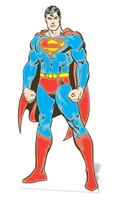 A full-body illustration of Superman standing.
