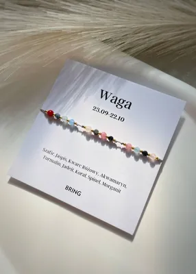 Produktbild von Sternzeichen-Armband Waage mit vergoldeten Kugeln