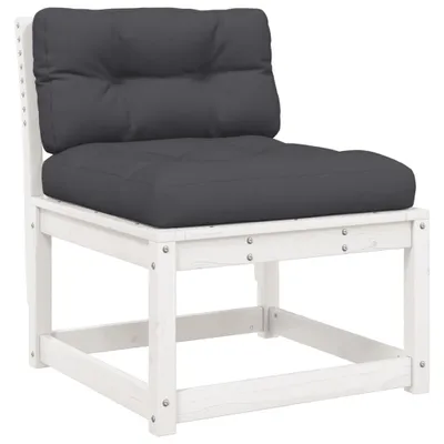 Zdjęcie produktu dla vidaXL Sofa ogrodowa z poduszkami biała z litego drewna sosnowego