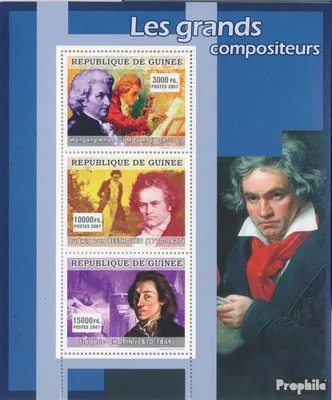 Produktbild von Briefmarken Guinea 2007 Mi 4908-4910 Kleinbogen (kompl. Ausgabe) postfrisch Komponisten