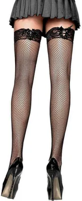 Produktbild von Fishnet Strümpfe mit Bordüre schwarz Größe: XL