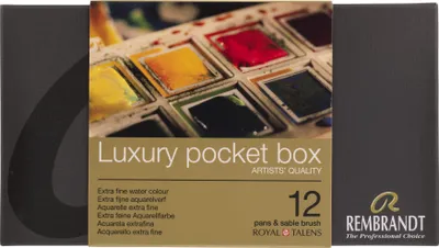 Image de Rembrandt set d'aquarelles en boîte plastique | 12 godets + pinceaux