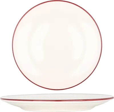 Zdjęcie produktu dla Talerz obiadowy Bonna - Linea Burgundy - Porcelana - 27 cm