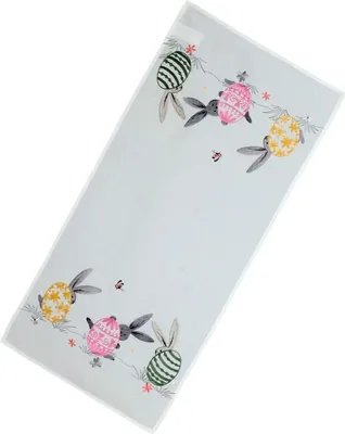 Produktbild von Tischwäsche Stickerei Ostereier Osterhasen Tischdecke Tischdeko 40 x 85 cm
