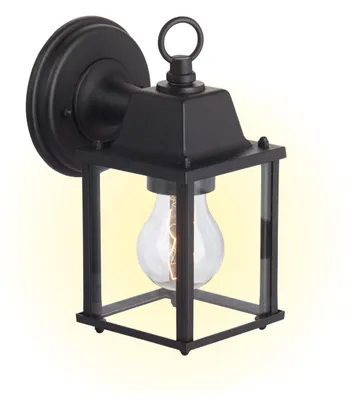 Hängende Außenwandleuchte E27, max. 60 W, Metall/Glas, schwarz