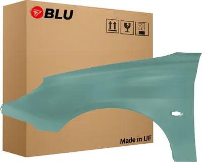 Zdjęcie produktu dla BLU Błotnik pasujący do Peugeot 206 KRV Lewy Zielony Vert Romarin Met | 1998-2009 | Przedni Przód | Lakierowany | Gotowy do montażu | Stal