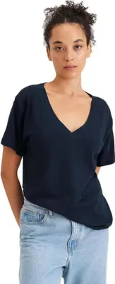 Immagine prodotto di Dockers Maglietta a maniche corte con scollo a V Blu M Donna Blu M