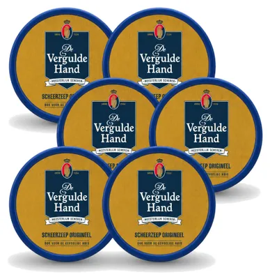 Produktbild von 6 x De Vergulde Hand Original Scheerzeeptablet - 75 g - Vorteilspackung - 6 Stücke