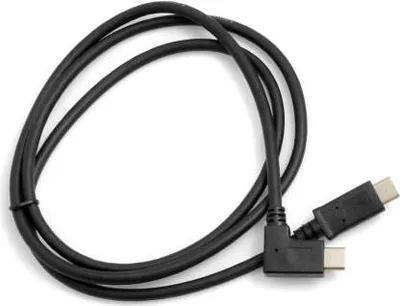 Produktbild von SYSTEM-S USB 3.1 Type C Stecker 90° gewinkelt zu USB 3.1. Type C Stecker Kabel Datenkabel Ladekabel 100cm