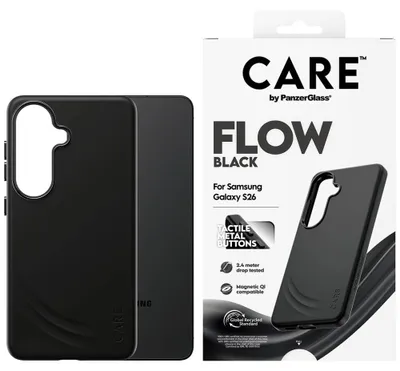 Produktbild von PanzerGlass CARE™ by ® Flow Case Schwarz m. Qi Samsung Galaxy S26, Cover, Samsung, Samsung - Galaxy S26, Schwarz