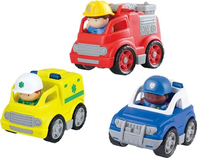 Produktbild von Playgo Rettungsdienstfahrzeuge mit Figuren Spielset - 6-teilig.