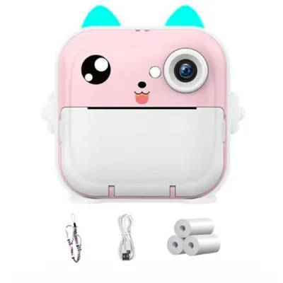 Produktbild von ZELURXX  Kinder Sofortbildkamera 24MP Druckfunktion Wireless Übertragung Rosa