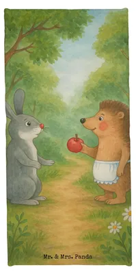 Produktbild von Mr. & Mrs. Panda Frotteetuch Hase Igel Design - Weiß - Geschenk, Badehandtuch, Lustige Sprüche, Handtuch, Duschtuch, und, Liebe Spruch, Duschhandtuch, Herzschmerz