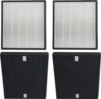 Produktbild von 2x HEPA-Filter + 2x Aktivkohle-Filter Austauschfilter Luftreinigung ersetzt Philips AC4158/00 für Philips AC4080/10 2-in-1 Kombigerät Luftreiniger