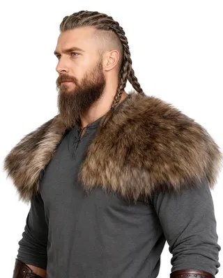 Produktbild von Vikingkragen für Herren aus Kunstfell - Schal und Wrap