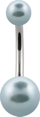 Produktbild von Bauchnabelpiercing Titan Titanium Perle Kugel Ball Banane Belly Banana hellblau 10 mm
