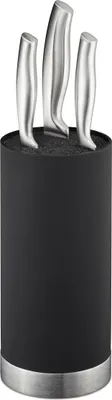 Produktbild von Relaxdays Messerblock rund, Messerhalter unbestückt, universal, Messeraufbewahrung mit Borsten, HxD: 22 x 11 cm, schwarz