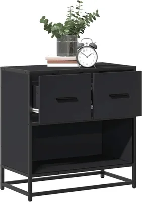 Produktbild von vidaXL Nachttisch Schwarz 60x31x60 cm Holzwerkstoff und Metall