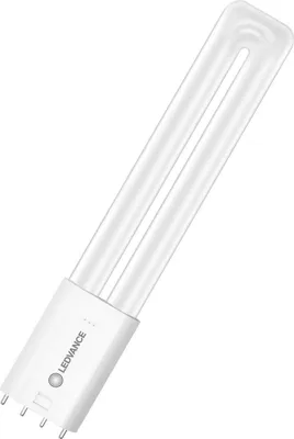 A white LED light bulb with a U-shaped tube and a white base, shown against a white background.