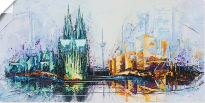 Produktbild von ARTland Poster Kölner Dom Skyline 6 Größe: 60x30 cm
