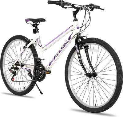 Produktbild von HILAND Mountainbike 24 Zoll Hybrid Pendler Fahrrad für Frauen,Sport Hardtail Trail MTB mit 21-Gang-Getriebe, Doppel-V-Bremsen, XC-Reifen, Weiß