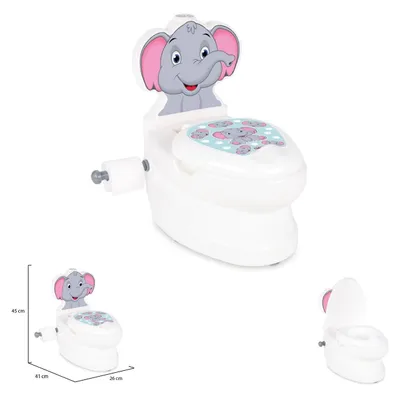 Image de Pilsan Pot Eléphant 07566 Musique Lumière Distributeur de papier toilette Récipient Couvercle blanc