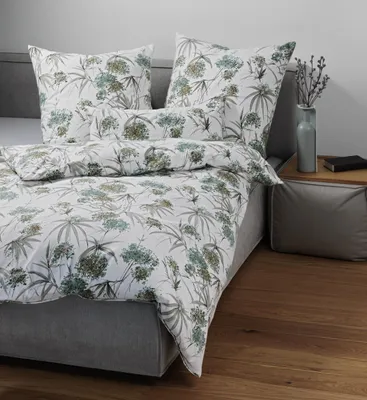 Produktbild von Janine Design Edelflanell-Bettwäsche-Garnitur Chinchilla S 78066 Farbe grün Größe 135x200+80x80
