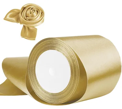 Immagine prodotto di Nastro di raso dorato, 100 mm x 23 metri, per decorazioni