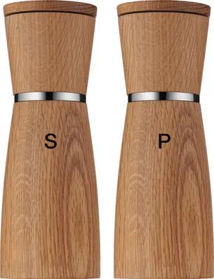 Produktbild von WMF Ceramill Nature Salz und Pfeffermühle-Set 2-teilig, unbefüllt, Holz Keramikmahlwerk, Mühle für Salz, Pfeffer, Chillischoten, H 17,9 cm