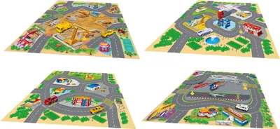 Produktbild von Spielkarte mit 2 Verkehrsmitteln aus Metall, 70 x 70 cm