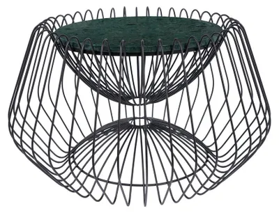 Imagen del producto de Mesa de centro Malibu de mármol y metal verde petróleo