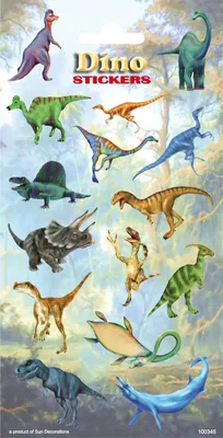 Immagine prodotto di foglio di adesivi Dino da 15 pezzi