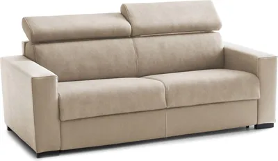 Produktbild von Schlafsofa Daankou, 3-Sitzer-Sofa, 100%  Italy, Wohnzimmersofa mit drehbarer–ffnung, mit verstellbaren Kopfstützen und serienmäßigen Armlehnen, Cm 220x95h85, Beige
