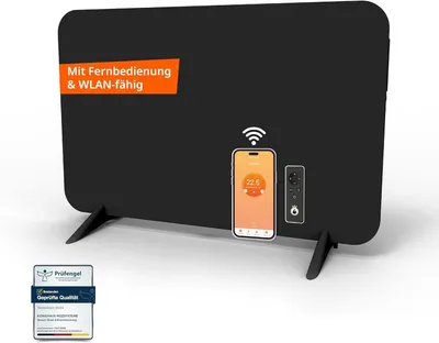 Produktbild von Könighaus - Dual-Infrarotheizung - 450W - Standgerät/Wandmontage - inkl App/Wifi Schwarz
