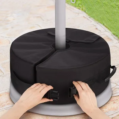 Image de Support de parasol en Oxford 600D, sac de sable pour parasol, poids de stabilisation pour parasol d'extérieur, sacs de sable ronds à remplir