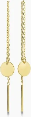 Produktbild von Neu Bling 9NBG-0796 Gold-Ohrringe mit Kette - Piercing-Ohrring - rund 5mm - 50mm Länge Kette - 14 Karat - Gold