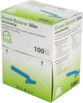 Produktbild von Medi-Inn Einmalrasierer Einwegrasierer blau (einschneidig, 100 Stück)