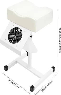Immagine prodotto di Poggiapiedi per pedicure e manicure - Poggiapiedi indipendente - Aspiratore integrato per residui di smalto 22 W, 2600 giri/min, 95 m³/h - Altezza 48–68 cm - UE 220 V - Portata 10 kg - Bianco
