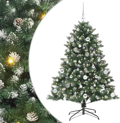 Image de vidaXL Sapin de Noël artificiel avec 150 LEDs avec support Vert 150 cm