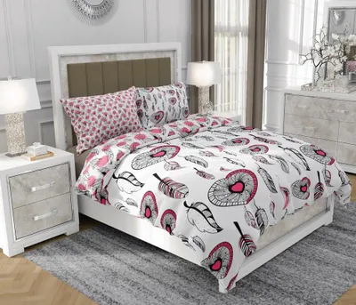Obrázek produktu pro Povlečení 140x200 cm + 2x70x80 cm, 3dílná sada, 100% bavlna, satyna, zip, vícebarevná - SOVIO | So.9028