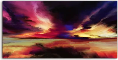 Produktbild von Coloray - Glasbild - 100x50 cm - Wandbild - Glasbilder - Foto Virtuelle abstrakte Landschaft