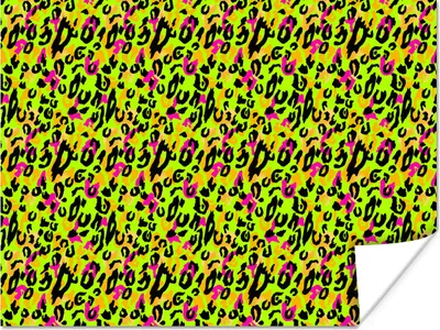 Produktbild von MuchoWow® Poster Pantherdruck - Muster - Neon - Gelb 120x90 cm - Wandbild